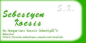 sebestyen kocsis business card